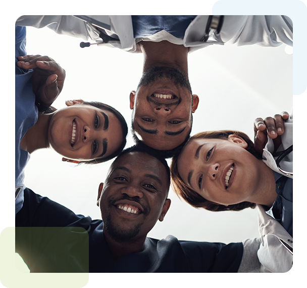 A group of doctors huddling
