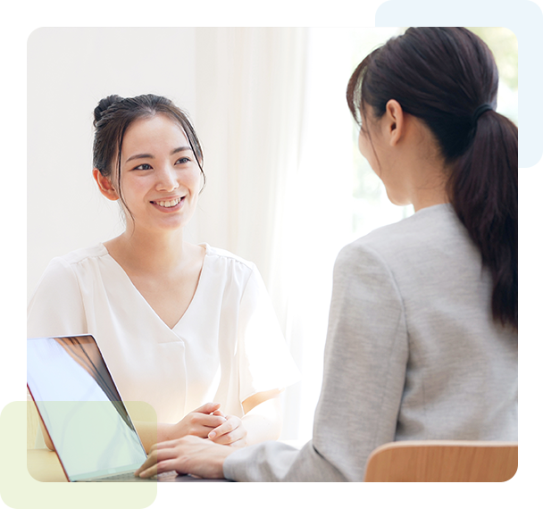 Woman consulting with a professional