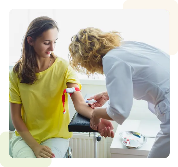woman getting ready for injection